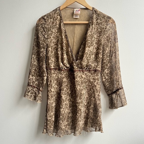 Vintage Y2K NWT Faded Glory boho Flowy Top Hippie Womens Size Medium - Picture 3 of 6
